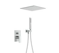 BiaoTeng Kit Douche Encastrée Laiton Monocommande eau Chaude et Froide Ensemble de Douche Encastrable Chrome