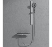 BiaoTeng Mitigeur Baignoire Cascade avec Douchette eau Chaude et Froide Laiton Set Robinet Baignoire Mural Gris