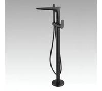 BiaoTeng Mitigeur Bain pour Baignoire Sur Pied Rotatif à 360° eau Chaude et Froide Monocommande Robinet pour Baignoire Ilot Laiton Noir