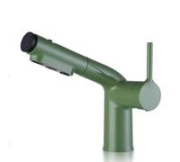 BiaoTeng Mitigeur Lavabo avec Douchette Extractible 150 Cm et 3 Modes eau Chaude et Froide Laiton Robinet Salle de Bain Classique Vert