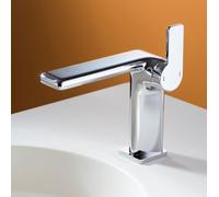 BiaoTeng Mitigeur Lavabo Moderne Laiton Chrome | Robinets de Lavabo pour Salle de Bain Monocommande eau Chaude et Froide économie D'eau en 60cm Tuyau G1/2
