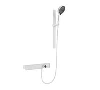 BiaoTeng Mitigeur Mural Cascade Baignoire Ensemble de Douche 4 Modes eau Chaude et Froide Robinet Baignoire Cascade avec Douchette Blanc