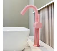 BiaoTeng Mitigeur Salle de Bain Monotrou Pivotant à 360 Degrés 2 Fonctions eau Chaude et Froide Robinet Lave Main Laiton Rose