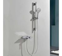 BiaoTeng Robinet de Baignoire Cascade Mural 3 Modes eau Chaude et Froide Laiton Set Mitigeur Baignoire avec Douchette Chrome