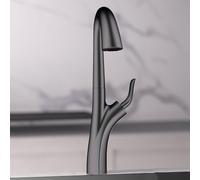 BiaoTeng Robinet Rotatif 360 Mitigeur Lavabo avec Douchette Extractible 150 Cm et 3 Modes eau Chaude et Froide Laiton Robinet Lavabo avec Flexible Gris