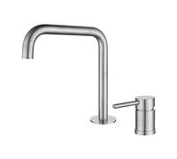 BiaoTeng Robinet Salle Bain Lot de 2 Monocommande Chaud et Froid Laiton Inox Mitigeur pour Vasque Salle de Bain Mitigeur Lavabo 2 Trous Brossé