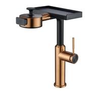 BiaoTeng Robinet Salle de Bain avec Douchette Extractible et 3 Modes eau Chaude et Froide Laiton Mitigeur Lavabo Extensible Or Rose Brossé Haut