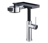 BiaoTeng Robinet Salle de Bain avec Douchette Extractible et 3 Modes eau Chaude et Froide Laiton Mitigeur Lavabo Extensible Chromé Haut