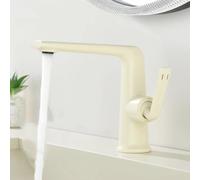 BiaoTeng Robinet Salle de Bain Classique Laiton Blanc Laiteux | Mitigeur Lavabo Salle de Bain Monocommande eau Chaude et Froide économie D'eau en 60cm Tuyau G1/2