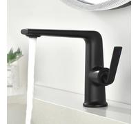 BiaoTeng Robinet Salle de Bain Classique Laiton Noir | Mitigeur Lavabo Salle de Bain Monocommande eau Chaude et Froide économie D'eau en 60cm Tuyau G1/2