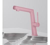 BiaoTeng Robinet Salle de Bain Extensible et 3 Modes eau Chaude et Froide Laiton Mitigeur Lavabo avec Douchette Extractible 150 Cm Rose