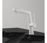 BiaoTeng Robinet Salle de Bain Extensible et 3 Modes eau Chaude et Froide Laiton Mitigeur Lavabo avec Douchette Extractible 150 Cm Blanc