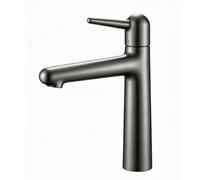 BiaoTeng Robinet Salle de Bain Moderne Laiton Gris | Mitigeur Lavabo Monocommande eau Chaude et Froide économie D'eau en 60cm Tuyau G1/2