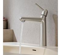 BiaoTeng Robinet Salle de Bain Moderne Laiton Nickel Brossé | Mitigeur Lavabo Monocommande eau Chaude et Froide économie D'eau en 60cm Tuyau G1/2