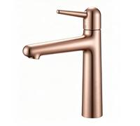BiaoTeng Robinet Salle de Bain Moderne Laiton Or Rose Brossé | Mitigeur Lavabo Monocommande eau Chaude et Froide économie D'eau en 60cm Tuyau G1/2