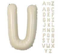 Biapian Ballon géant en forme de U pour anniversaire, fête prénatale, mariage, décoration de fête - 101,6 cm - Crème
