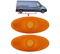 BIAREN Lot de 2 clignotants latéraux ambre pour Renault Master Mk3 Vauxhall Movano B Mk2 Nissan NV400 261B00001R 4419475 2618000Q0A