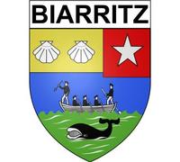 Biarritz 64 ville Stickers blason autocollant adhésif - Taille : 12 cm