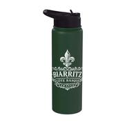Biarritz Côte Basque France Ornée Fleur de Lis Blanc Stainless Steel Insulated Water Bottle