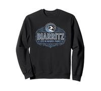 Biarritz Côte des Basques France Surf Ornement pour Dark Sweatshirt