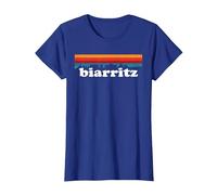 Biarritz Surfeur France Pays Basque Couleur Retro T-Shirt, Femme, Bleu Royal, M