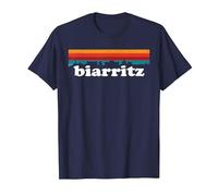Biarritz Surfeur France Pays Basque Couleur Retro T-Shirt, Homme, Bleu Marine, 3XL