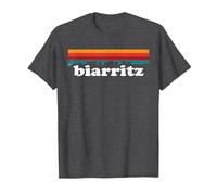Biarritz Surfeur France Pays Basque Couleur Retro T-Shirt, Homme, Chiné Foncé, 6XL