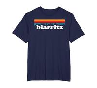 Biarritz Surfeur France Pays Basque Couleur Retro T-Shirt, Homme Grandes Tailles, Bleu Marine, 6X Tall