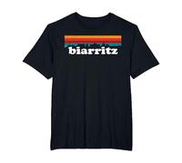 Biarritz Surfeur France Pays Basque Couleur Retro T-Shirt, Homme Grandes Tailles, Noir, 3X Tall