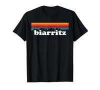 Biarritz Surfeur France Pays Basque Couleur Retro T-Shirt, Homme, Noir, 4XL