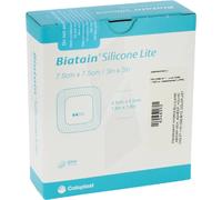 BIATAIN SILICONE LITE - Pansement hydrocellulaire alvéolé, bord adhésif siliconé, fin 7,5 x cm Pansement(S) 1 pc(s)