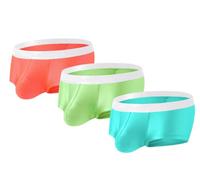 BIATWOWR 2 Pack Sexy Mens Underwear Bulge Enhancing Pouch Ice Silk Herren Underpants Short Leg Herren Boxer Briefs XL