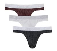 BIATWOWR Herren Strings T-Rücken Unterwäsche Sexy Ball Pouch Slip Tanga Männer Sexy Niedrige Taille Unterhose 2XL 3er Pack