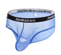 BIATWOWR Mens Boxers Sexy Loose Retroshorts Mesh See Through Trunks Stretch Unterwäsche Herren Underwear Shorts Soft Loose Boxers Briefs Blue 3XL