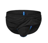 BIATWOWR Men's Color Block Sexy G-String Jockstrap - Breathable Seamless No Bulk Enhanced Pouch Underwear Black-L