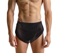 BIATWOWR Men's Mesh Panel Ultra-Breathable G-String Jockstrap - Sheer See Through Lace Sexy Underwear Black-2XL