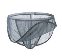 BIATWOWR Men's Mesh Panel Ultra-Breathable G-String Jockstrap - Sheer See Through Lace Sexy Underwear Blue-2XL