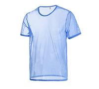 BIATWOWR Mens See Through Sheer Summer Shirts Clubwear Shorts Sleeve Mesh Muscle Pullover Tops Undershirts Blue L