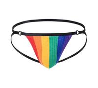 BIATWOWR Sexy Bulge Pouch Colorful Low Rise Thong Underwear for Men Comfortable Green-XL