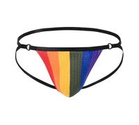 BIATWOWR Sexy Bulge Pouch Colorful Low Rise Thong Underwear for Men Comfortable Yellow-XL