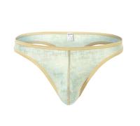 BIATWOWR Sexy Bulge Pouch G-String Low Rise Underwear for Men Stylish Printed Design Comfortable Fit Green-M