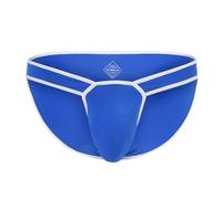 BIATWOWR Sexy Low Rise Mesh Briefs with Bulge Pouch Breathable Underwear for Men Comfortable Blue-XL