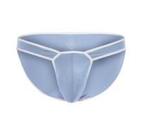 BIATWOWR Sexy Low Rise Mesh Briefs with Bulge Pouch Breathable Underwear for Men Comfortable Grey-M