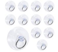 Biaungdo Lot de 12 crochets à ventouse de 40 mm en PVC transparent et acier inoxydable, design minimaliste, facile à installer, mur, cuisine, salle de bain, décoration