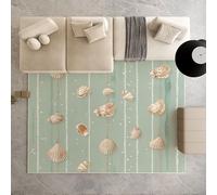 Biauyaii Créatures Marines Gousses Tapis de Porte Lavable Petit 50x80cm Art Moderne Tapis de Sol Antidérapant à l'intérieur Tapis à Poils Courts pour Interieur Entrée, l'entrée du Hall