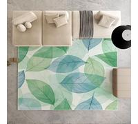 Biauyaii Feuilles d'art Moderne Tapis Antidérapant Grand 240x330 cm Feuilles Vertes Tapis de Lavable en Machine Tapis de pour Le Salon, Chambre, Matelas de Sol,Eveil Bebe