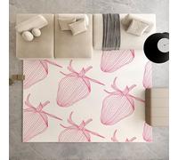 Biauyaii Fruit Rose Atrait Tapis de Porte Lavable Petit 50x80cm Nourriture Fruits Carpet de Sol Antidérapant à l'intérieur Rug Poils Courts pour Interieur Entrée, l'entrée du Hall