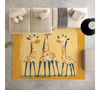 Biauyaii Girafe Dessin Animé Tapis de Salon Lavable en Machine 120x170 cm Animaux Forêt Mignons Carpet Antidérapant D'eveil Bebe Tapis de pour Le Salon, Bureau, la Chambre et la Cuisine