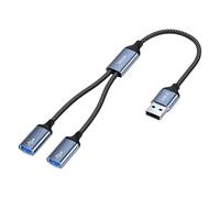 Biaze HUB59 Répartiteur USB 1 vers 2, 480 Mbps type A Y, double adaptateur USB 2.0, 1 mâle vers 2 femelles pour chargement/transfert de données, répartiteur d'alimentation dock compatible avec Mac