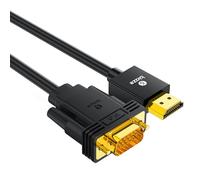 biaze HX60 Câble adaptateur VGA vers HDMI 1,8 m Câble convertisseur HDMI vers VGA Full HD 1080P Convertisseur SVGA pour bureau, projecteur, HDTV, Raspberry Pi, Roku, Xbox, etc